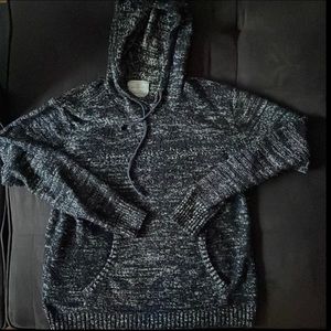 Navy blue and white hoodie